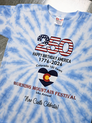 Presentational Tie-Dye Party - Burning Mountain Festival t-shirts visual