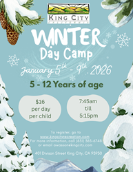 Presentational 2026 Winter Day Camp 1/5 - 1/9 visual