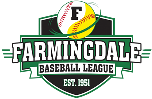 Farmingdale Baseball League Inc center badge
