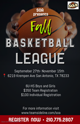 Presentational 2024 Fall Basketball League TEAM Registration visual