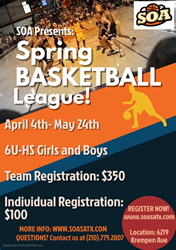 Presentational 2026 Spring Basketball League visual