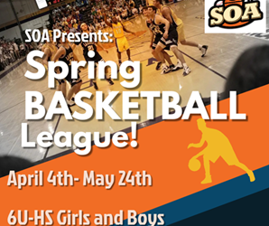 Presentational 2026 Spring Basketball League TEAM Registration visual