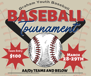 Presentational Graham Youth Baseball Tournament March 28-29th visual