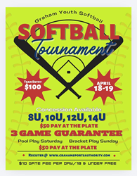 Presentational Graham Youth Softball Tournament April 18th-19th visual