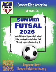 Presentational 2026 Summer Futsal Fridays visual