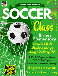 Presentational 2026 Soccer Class at Birney Elementary visual