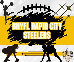 Presentational 2026 BHYFL Rapid City Steelers visual