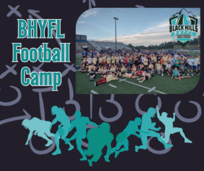 Presentational 2026 BHYFL Football Camp visual