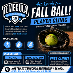 Presentational Fall Ball Player Clinic visual