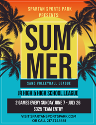 Presentational 2026 Summer Jr High/HS Sand Volleyball League visual