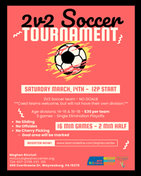 Presentational 2v2 Soccer Tournament visual