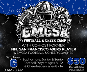 Presentational Summer 2026 Football & Cheer Camp visual