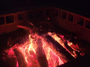 Presentational FLAMES ANNUAL HOMECOMING BONFIRE visual