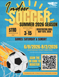 Presentational Summer Indoor Soccer 2026 visual
