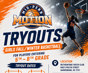 Presentational MId Penn Motion Girls Fall/Winter Basektball Tryouts visual