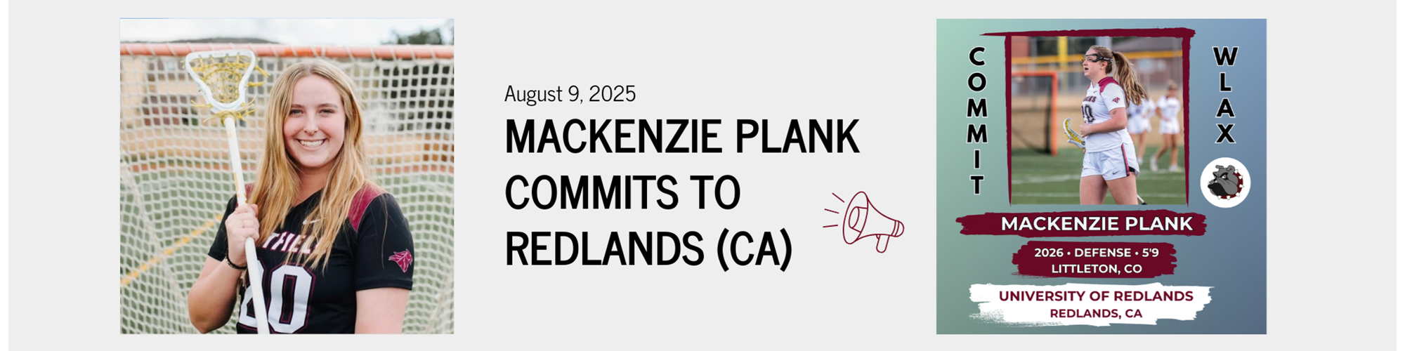Mackenzie Plank Redlands Women's Lacrosse