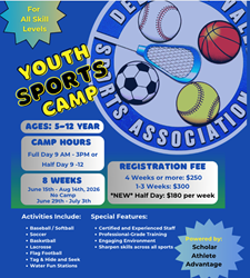 Presentational 2026 Deep Run Summer Sports Camp visual