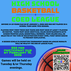 Presentational 2026 High School Basketball League visual