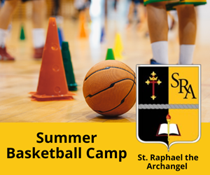 Presentational 2026 St Raphael Summer Basketball Clinic visual