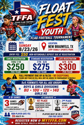 Presentational Youth Float Fest Tournament 2026 visual