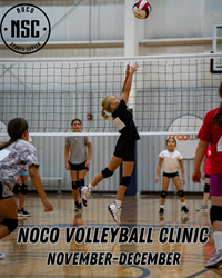 Presentational NOCO Volleyball | November/ December Clinics visual