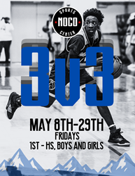 Presentational NOCO Basketball | May 3v3 League visual