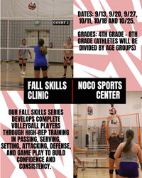 Presentational NOCO Volleyball | Fall Skills Clinic September/October visual