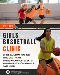Presentational NOCO Basketball | FREE Girls Clinic visual