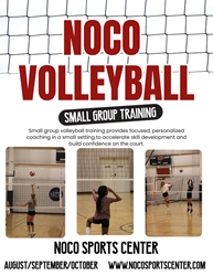 Presentational NOCO Volleyball | Small Group Training August/ September/October visual