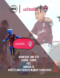 Presentational Colorado Rapids & NOCO Soccer | 6/17 FREE Soccer Clinic visual