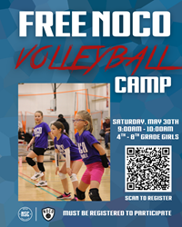 Presentational NOCO Volleyball | Free Girls Clinic May 30th visual