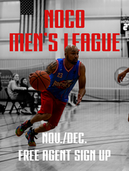 Presentational NOCO Basketball | November - December Men's League Free Agent 2026 visual