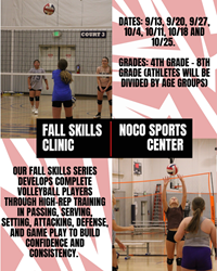 Presentational NOCO Volleyball | Fall Skills Clinic September/October visual