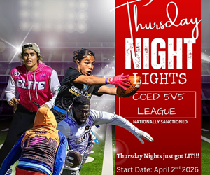 Presentational ‘Under The Lights’ 5v5 Coed League visual