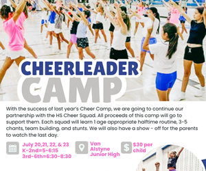 Presentational 2026 Youth Cheer Camp - VASA Cheerleaders Only visual