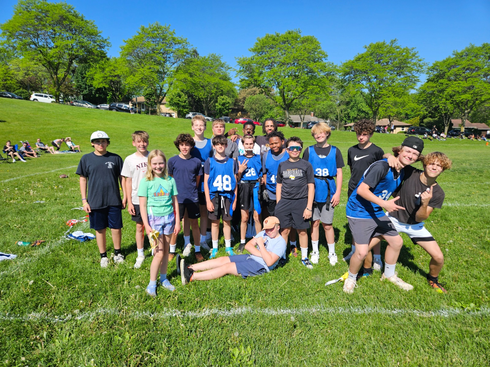 Huddling in a youth soccer match