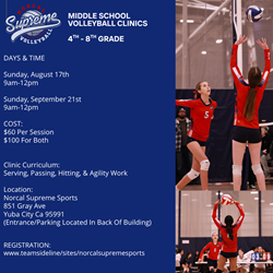 Presentational Back To School Volleyball Clinic visual