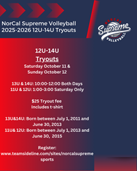Presentational 12U-14U Club Volleyball Tryouts visual