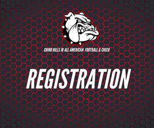Presentational 2026 Football/Cheer Registration visual