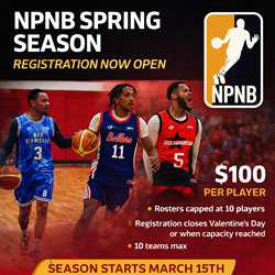 Presentational Next Play Nation Basketball League Spring Season 2026 visual