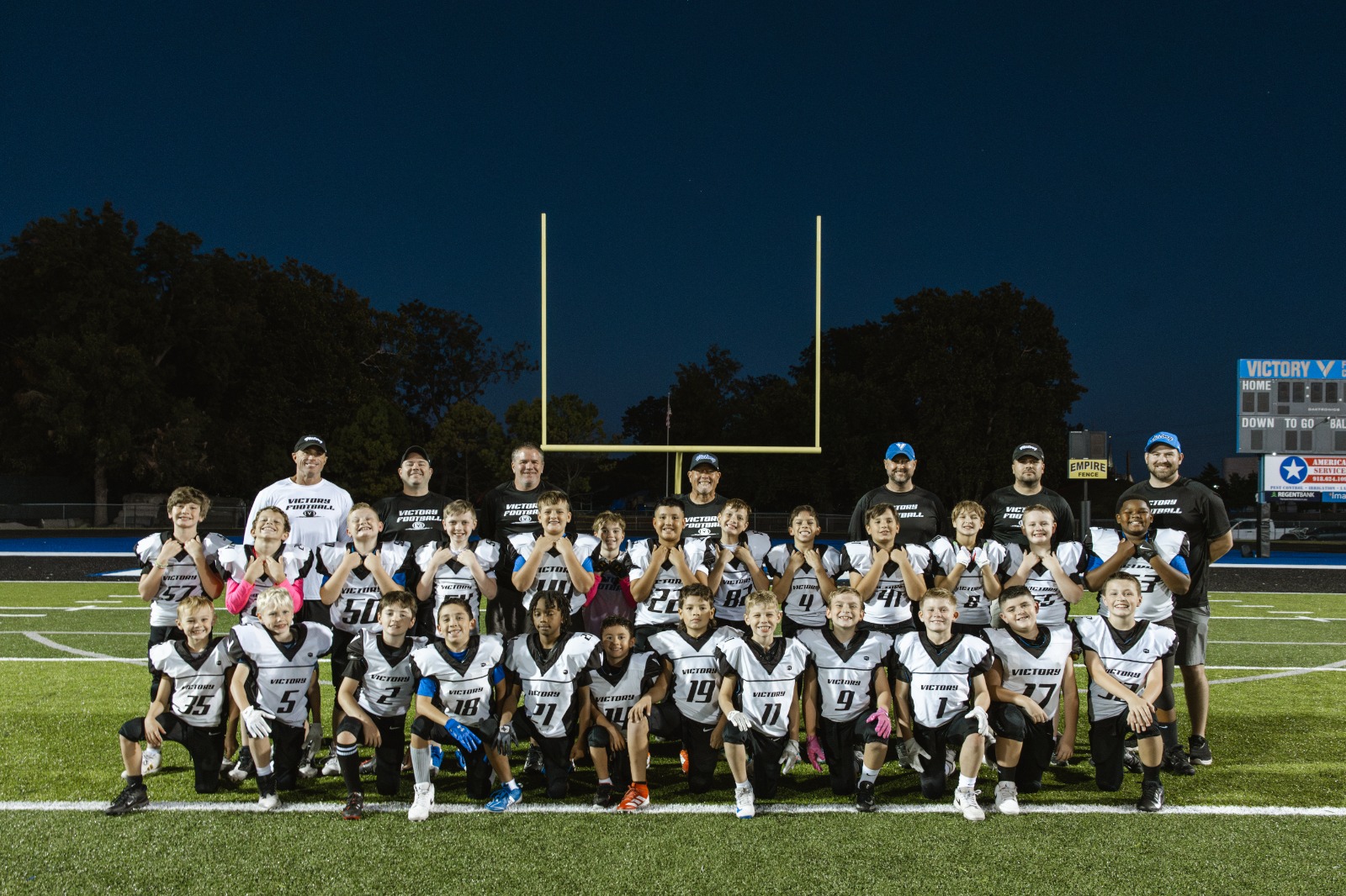 Youth playing baseball
