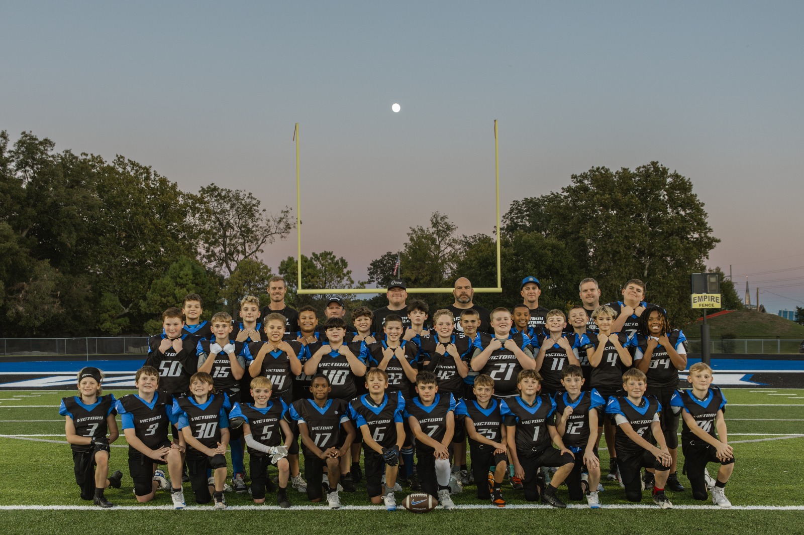 Huddling in a youth soccer match