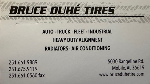 Bruce Duhe' Tires website